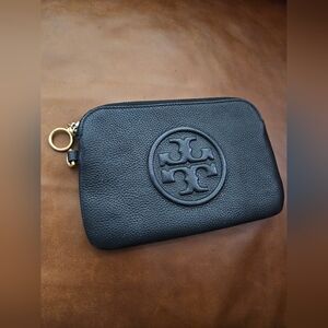 Tory Burch Perry Bombe Wristlet Black Gold Used (No Wristlet)